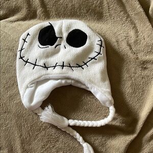 White Jack Skellington Knit Beanie